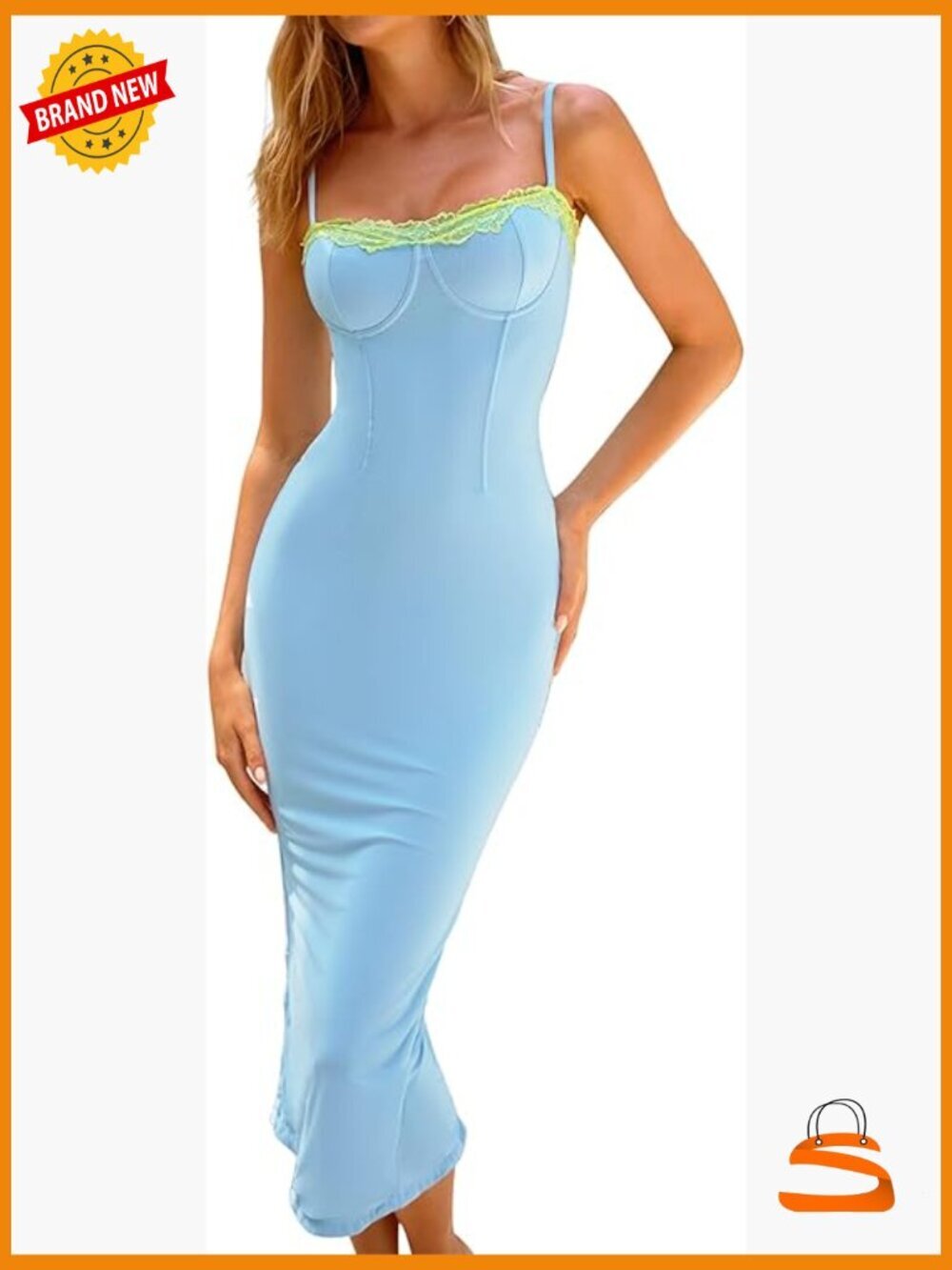 Spaghetti Strap Bodycon Maxi Dress Wedding Guest Party